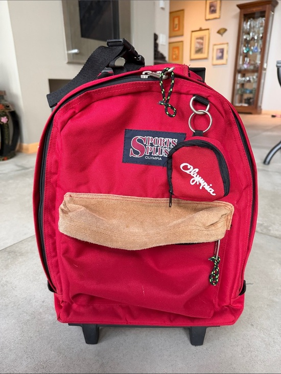 Olympia Handbags - Olympia Sports Plus Red Rolling Backpack